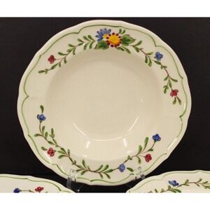 VTG Metlox Vernon Ware Poppytrail Quail Ridge Soup Cereal Bowl Set of 4‎